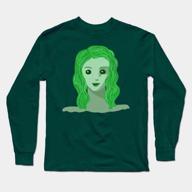 Mother Nature (Green Lady) Long Sleeve T-Shirt by KelseyLovelle